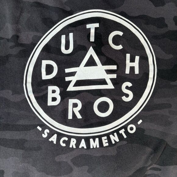 Dutch Bros Full Zip Hoodie Mens Large Camo Camouflage Sacramento Logo Print - Picture 5 of 7